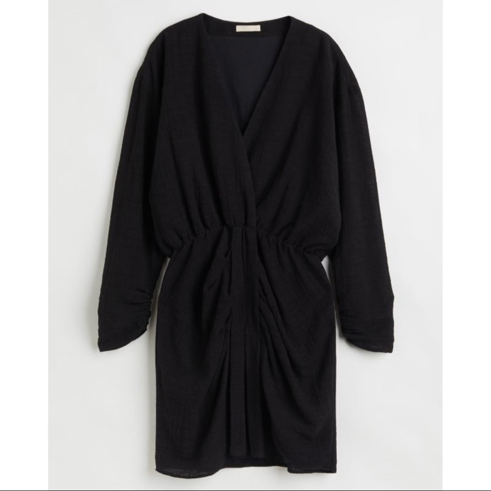 V neck mini black dress H&M